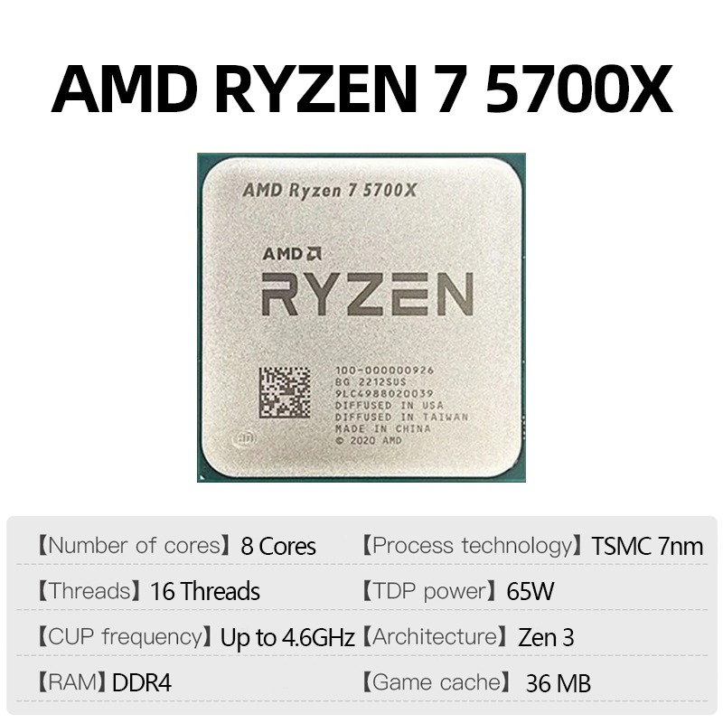 AMD Ryzen 7 5700X 8 Core 16 Th - đánh giá và giá Amd Cpu Ryzen 7