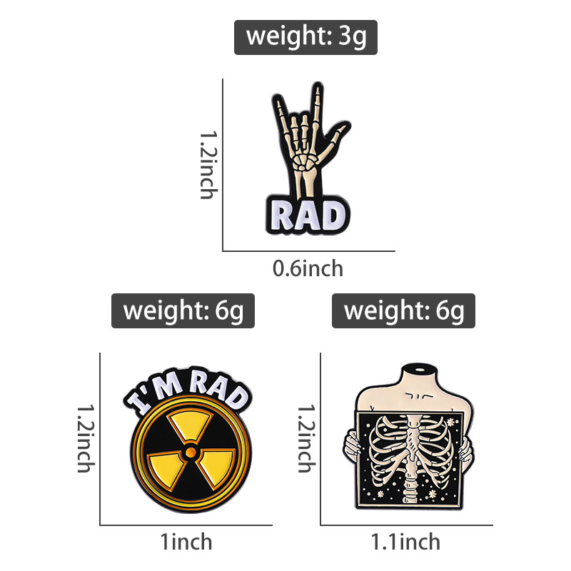 3Pcs RAD Radiology Enamel Pins - đánh giá và giá Tech Accessories Backpack