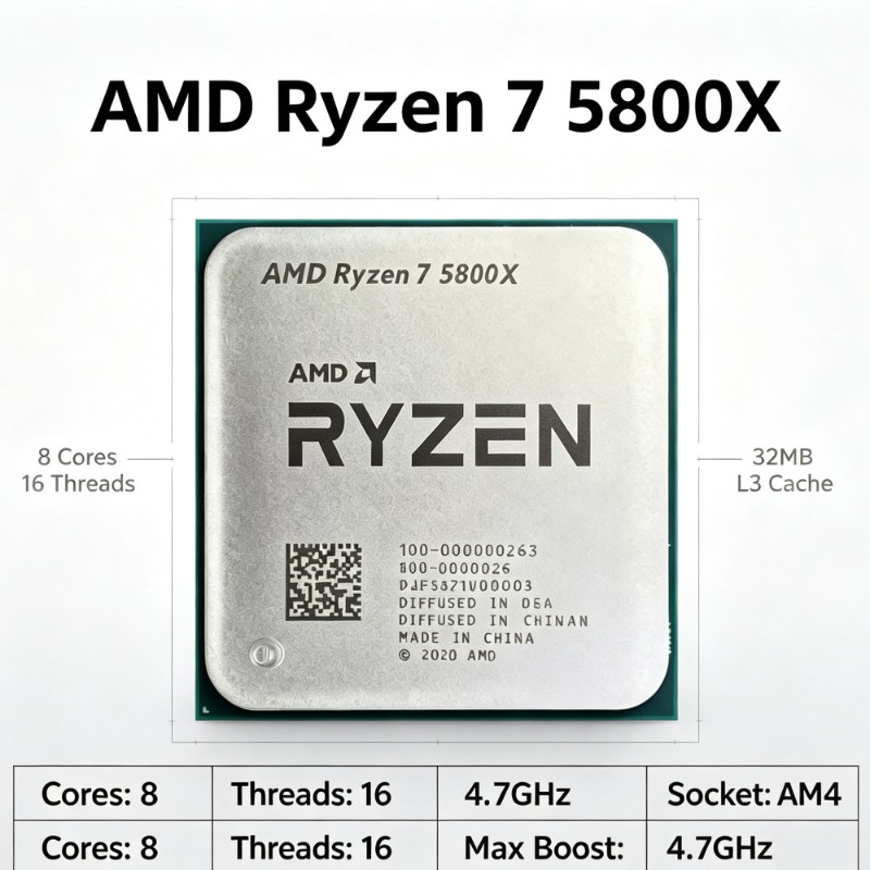 AMD Ryzen 7 5800X For AM4 Seri - đánh giá và giá Amd Cpu Ryzen 7